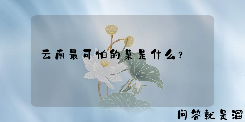 云南最可怕的菜是什么？